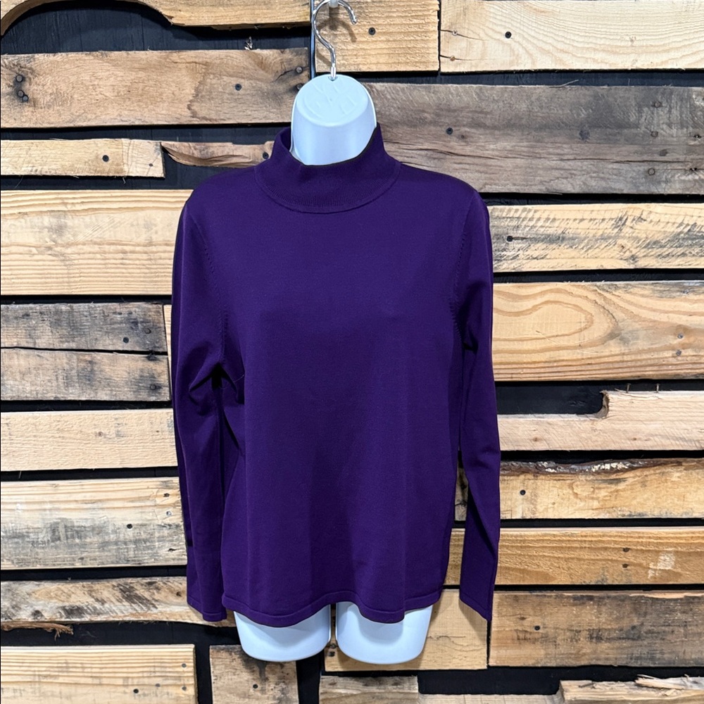 Pendleton Women’s Purple Silk‎ Blend MockNeck Sweater Size Large